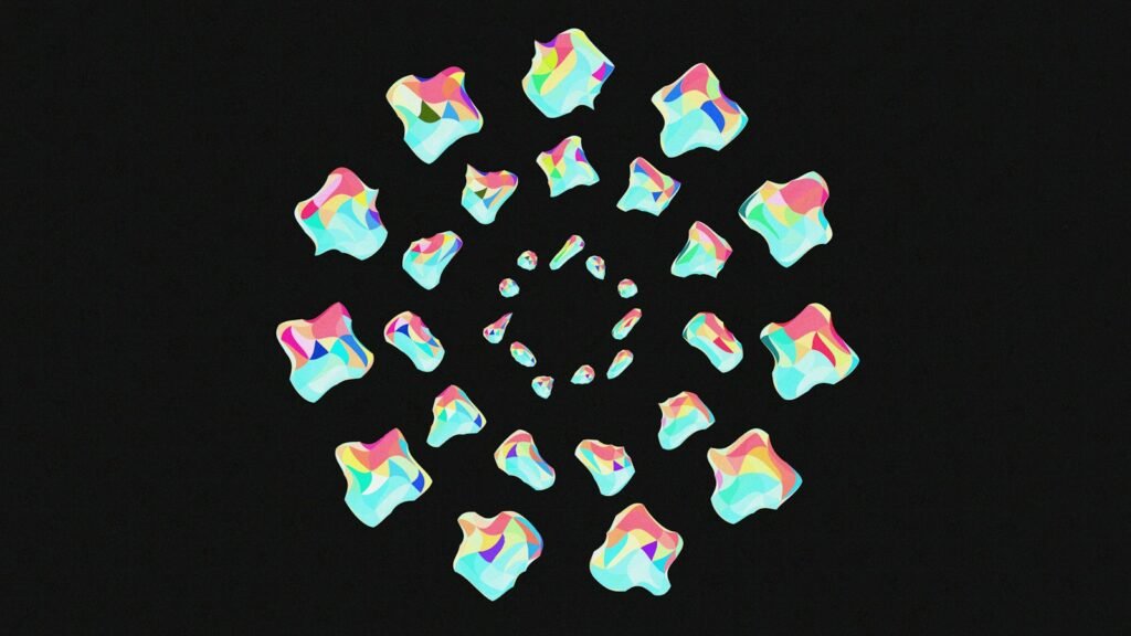 Formas abstractas de colores en espiral, como un flujo de trabajo automatizado